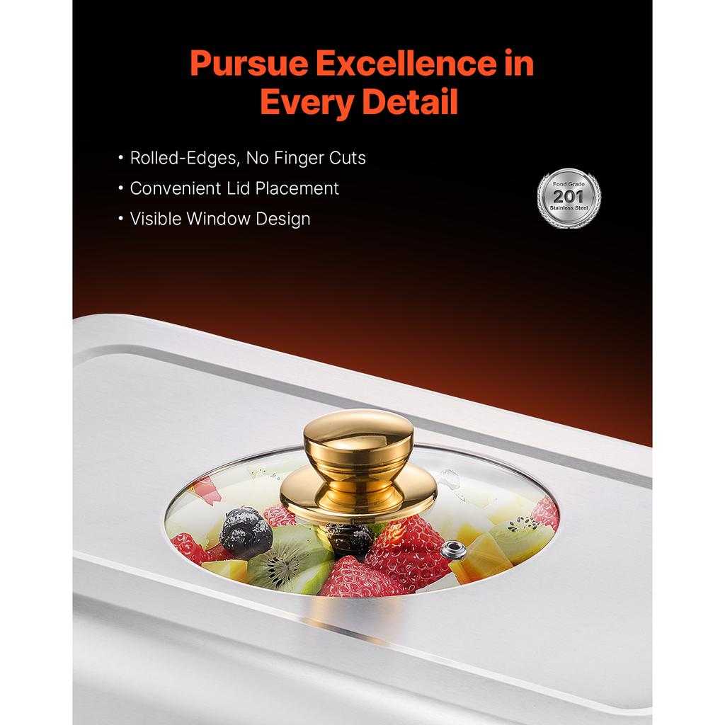 SucceBuy Chafing Dish Buffet Set 8 Qt 4 Pack Stainless Steel Chafer with 4 Full Size Pans Rectangle Catering Warmer Server