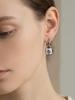 Zircon Inlaid Cross Lock Earrings - Stylish, Versatile Stainless Steel Pendant