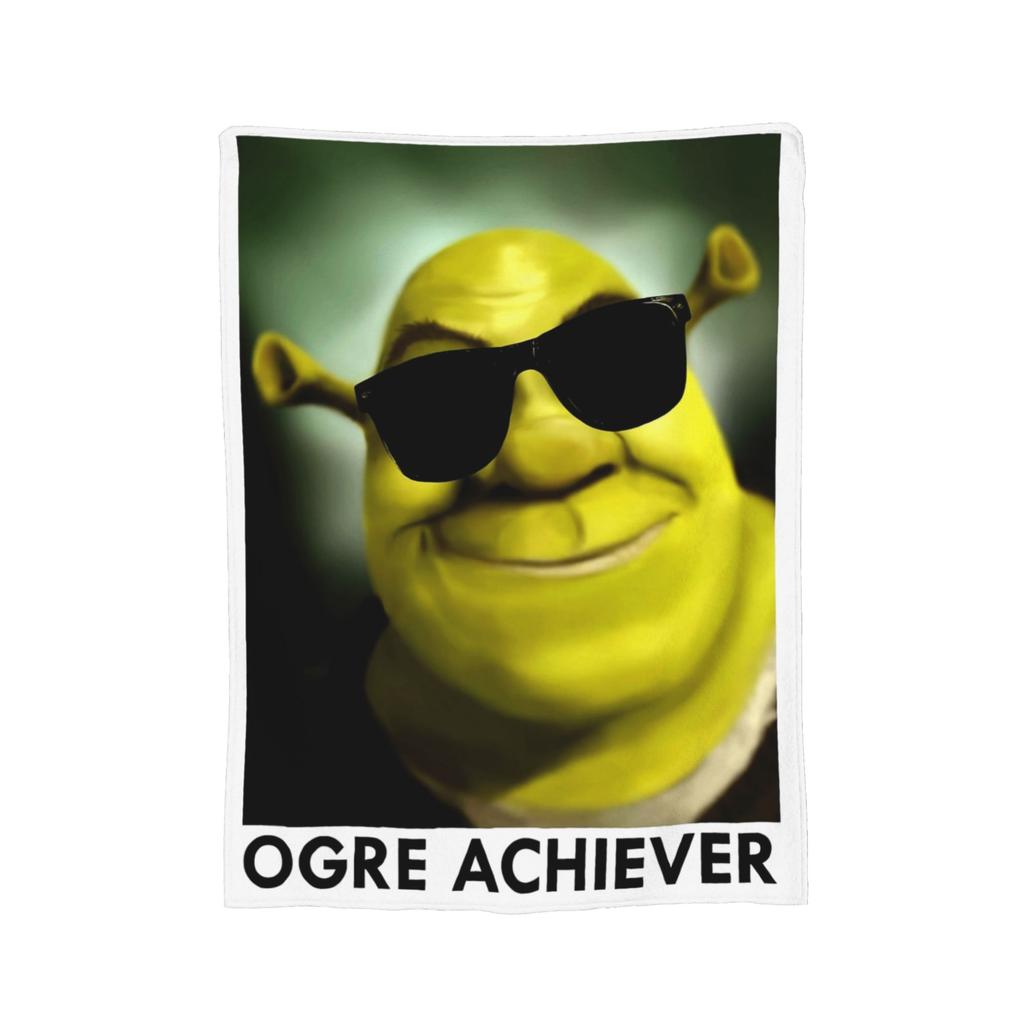 Смешные одеяла с лицом Шрека Коралловый флис Плюшевые Весна Осень Многофункциональные Супертеплые пледы для офиса Коврик