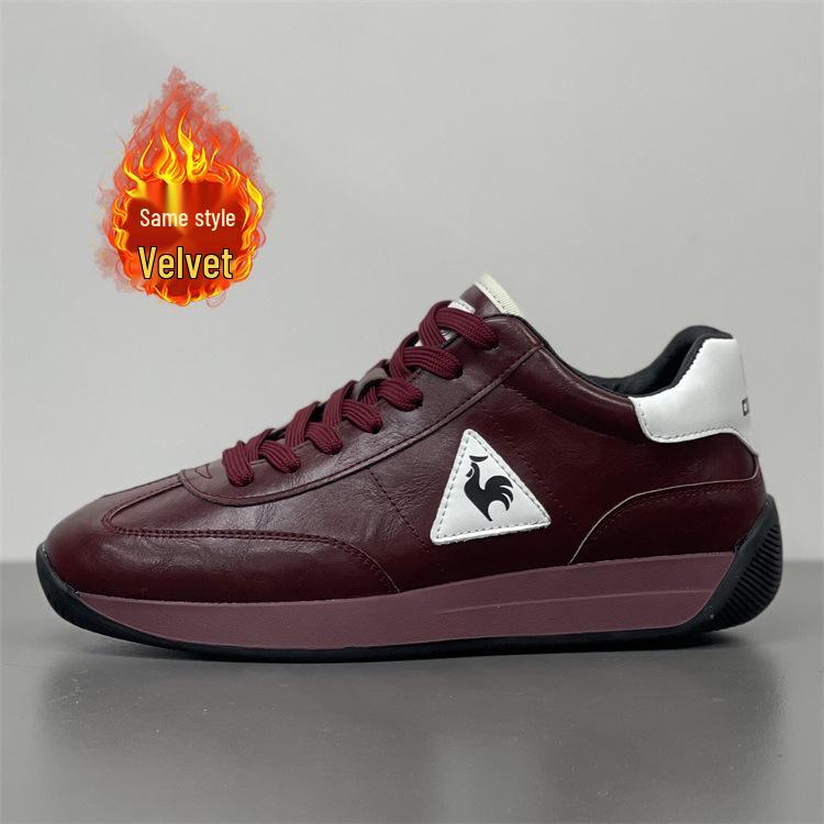 Мужские зимние кожаные кроссовки 2025 Rooster Forrest Gump с флисовой подкладкой: Теплые, из натуральной кожи, низкие спортивные туфли