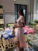 Women's U-Neck Ribbed Knit Maxi Dress Slim Fit High Slit Bodycon Elegant Minimalist Solid Color French Style Long Dress