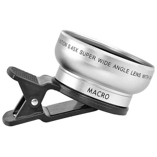 HD-объектив для телефона с большой диафрагмой, широкоугольный объектив 52Uv, 0,45X и макрообъектив 12,5X, клипса 2 в 1, камера для мобильного телефона