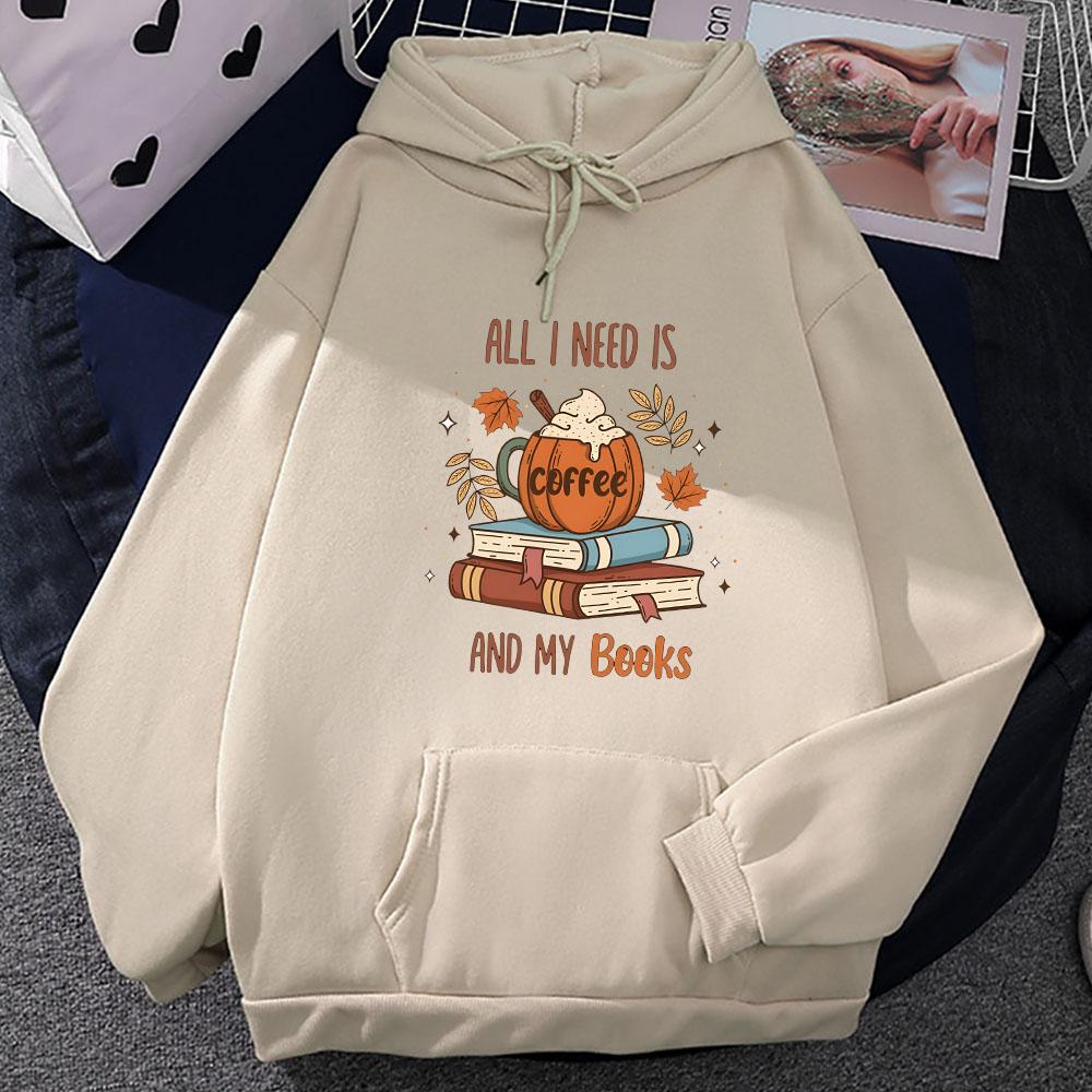 Coffee and Pumpkin Spice Print Hoodie Fall Winter Cotton Sweatshirts Autumn Winter Casual O-neck Pullover Men Women Long Sleeve
