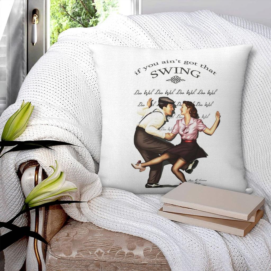 Lindy Hop Square Pillowcase Pillow Cover Polyester Cushion Zip Decorative Comfort Throw Pillow for Home Bedroom