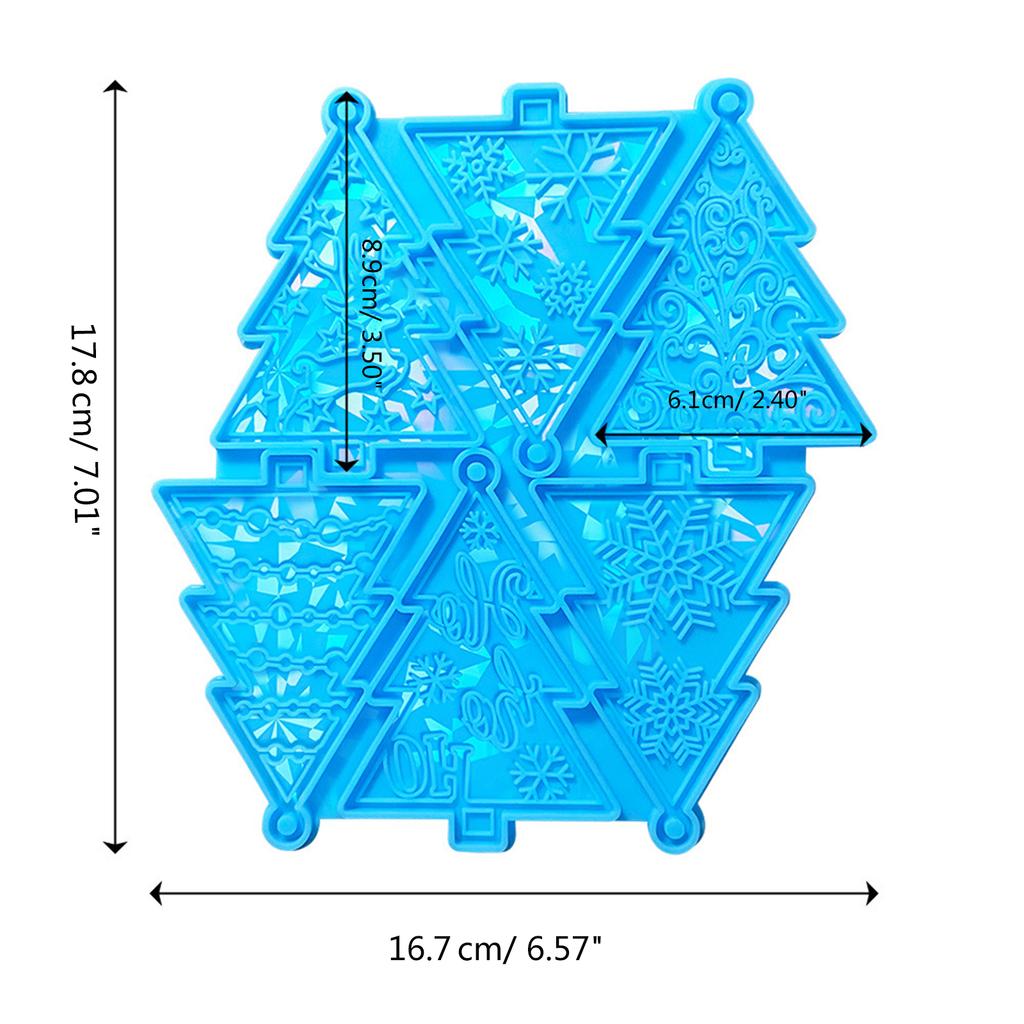 Holographic Christmas Tree Pendant Silicone Mold Ornaments Silicone Mould Resin Casting Molds Christmas Crafts Supplies