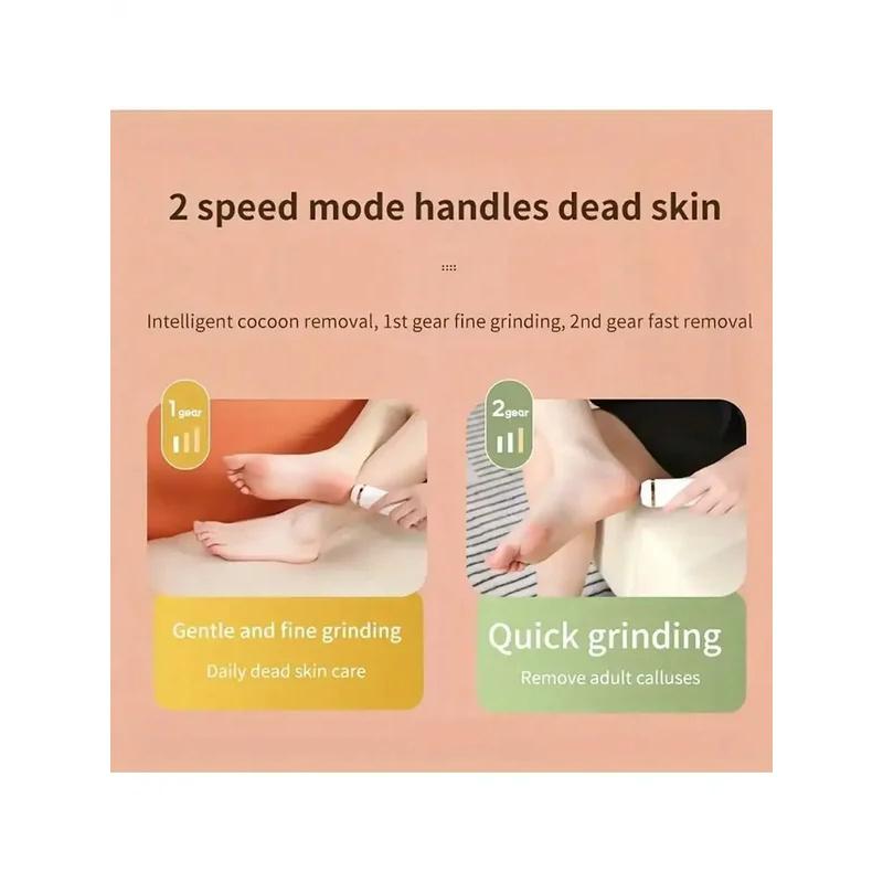 Автоматическая машинка для ухода за ногами дома, перезаряжаемая от USB, шлифовальная машинка для ног с вакуумом, водонепроницаемая пилка для удаления мозолей и отшелушиватель ороговевшей кожи