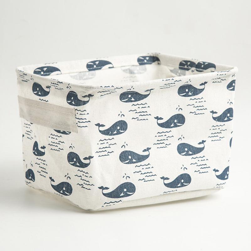 (YOUU06)1pc Cotton Linen Fabric Waterproof Sundry Basket Storage Box Cosmetic Toy Organizer Underwear Sock Cloth Storagebag