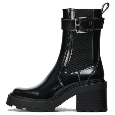 Модные Универсальные Элегантные Короткие Ботинки Челси Женские ботинки Черные 12112410-35