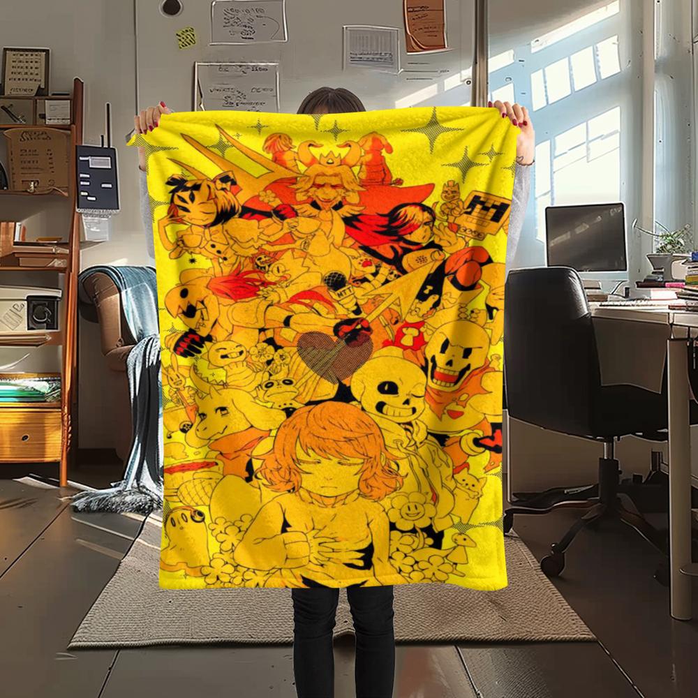 1PC Underlate Print Flannel Blanket, High quality Comfortable for All Seasons, Home Decor, Warmth and Comfort, Perfect for Christmas Gifts232
