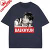 Camiseta Kpop Baekhyun EXO Cotton Short Sleeve Graphic Tshirts Hot Sale Korean Reviews Unisexy Girls Clothes for Fan Gift Tee