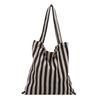 Большая вместительная простая полосатая холщовая сумка Маленькая свежая и художественная сумка для покупок Модная простая сумка через плечо