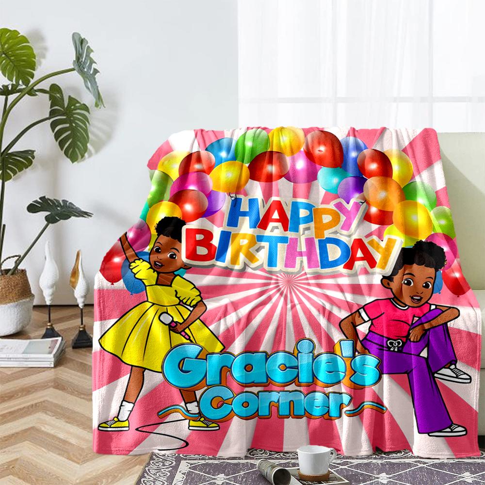 Gracie's Corner Theme Printed Blanket - Perfect for Couch, Bed, Travel & Outdoor Use | Machine Washable, Cozy & Durable.