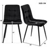 140x80cm Black Dining Table with 4 Chairs Set, Modern Kitchen Dining Table Set, Black Velvet Dining Chairs, Black Iron Leg Table