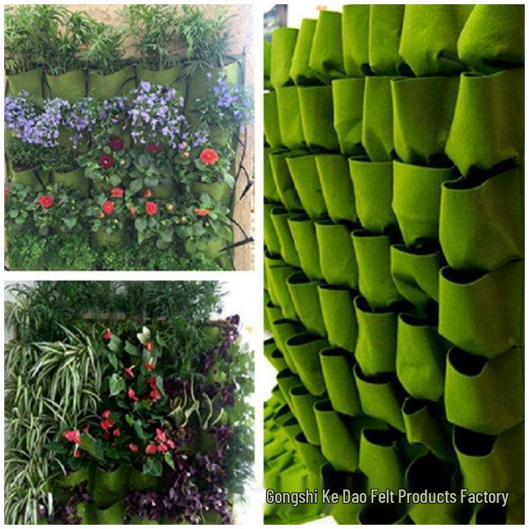 Wall-Mounted Felt Plant Bag for Vertical Greenery and Seedling Growth