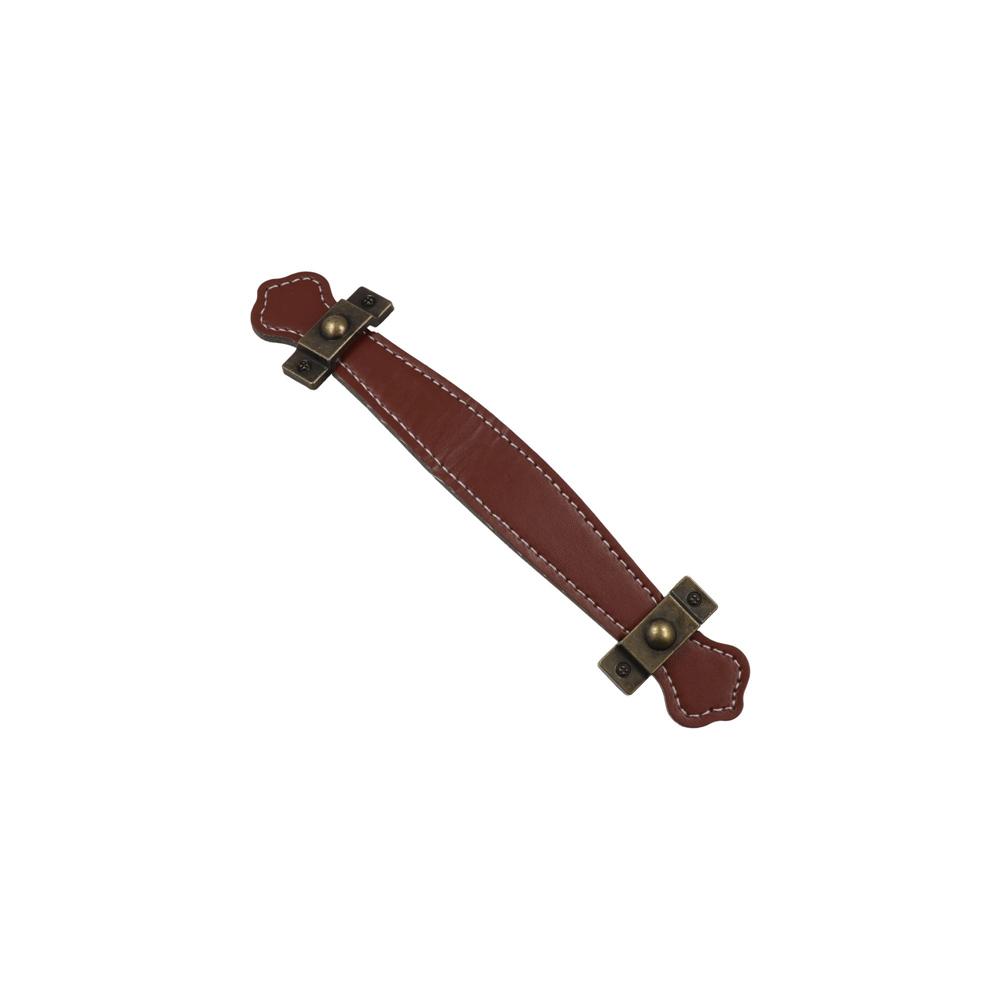 Soft Leather Handle Brown Door Knobs Classic Cabinet Pulls Kitchen