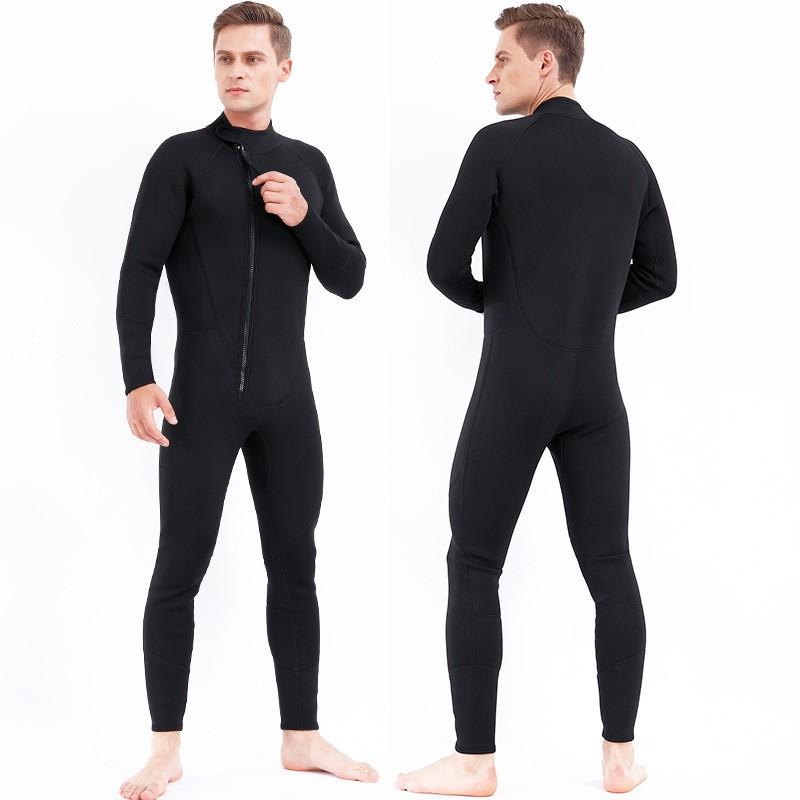 3mm Neoprene Full Wetsuit Men - Warm Long Sleeve Dive Suit Surfing Snorkeling Cold Water Swimming