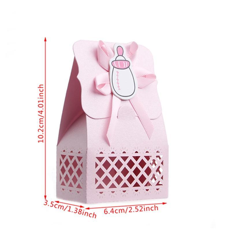 Креативные коробки для конфет, бумажная упаковка, 12 шт., для дня рождения, для новорожденных, для свадеб, вечеринок, подарков на вечеринку, лента для детского душа, конфетный цвет