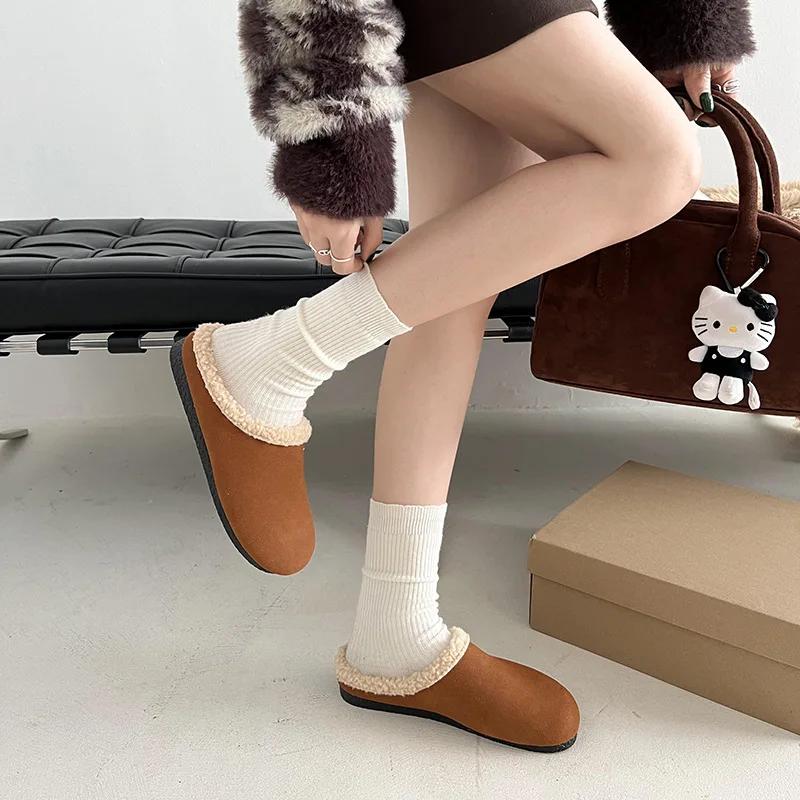 Мода зимние леопардовые женские домашние меховые мюли тапочки повседневные закрытые туфли на плоской подошве шлепанцы женские удобные теплые хлопковые туфли