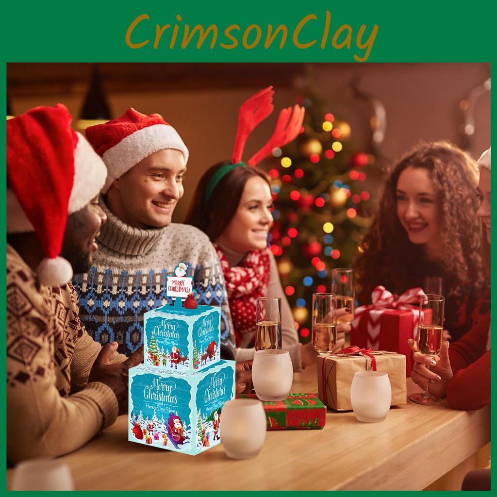 Holiday Christmas Party Decor Cardboard Double Layer Santa Gift Box Box Money