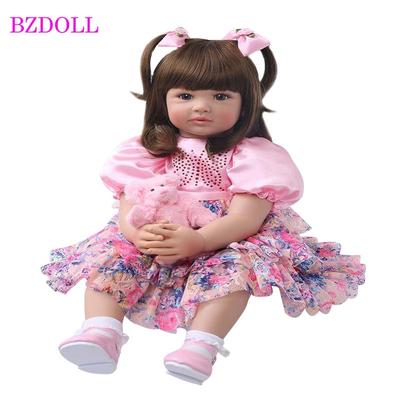 BZDOLL Реалистичная 24-дюймовая кукла реборн для малышей (Мягкие силиконовые конечности, тканевый корпус) Живой подарок принцессы для девочки 60 см