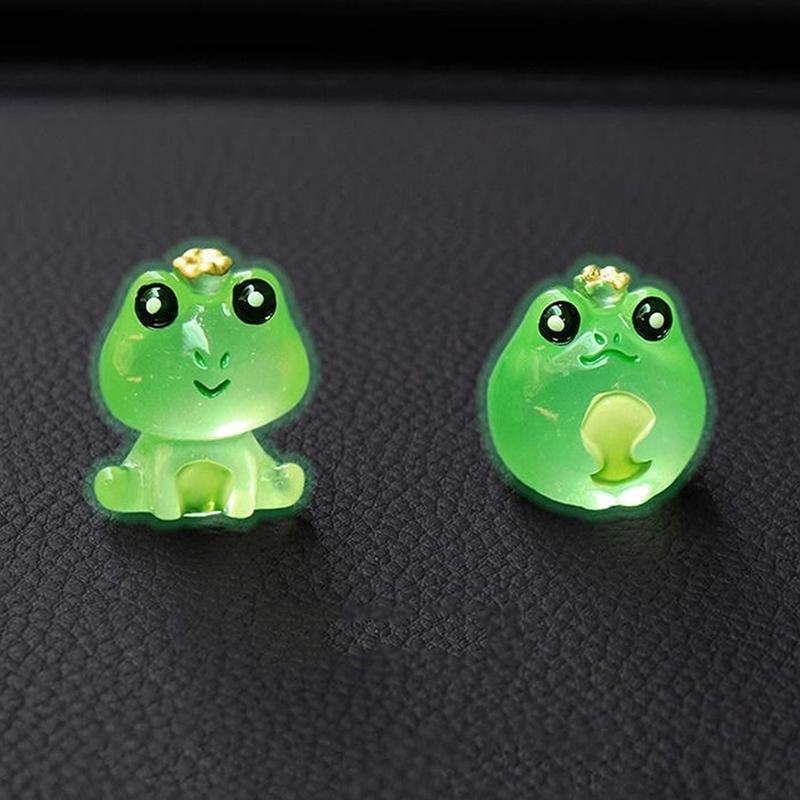 6 шт. симпатичная мини светящаяся лягушка микро ландшафт приборная панель автомобиля забавная лягушка автомобиль заднего вида украшения для интерьера сказочный сад домашний автомобиль подарки