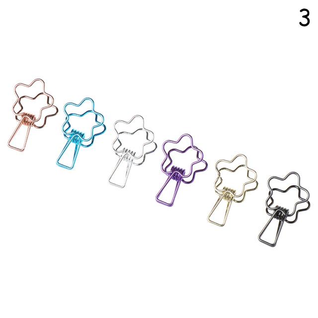 6PCs/Set Hollowed Out Design Metal Binder Clip Long Tail Clips Office Hand Book Folder Paper Organizer Fish Clip