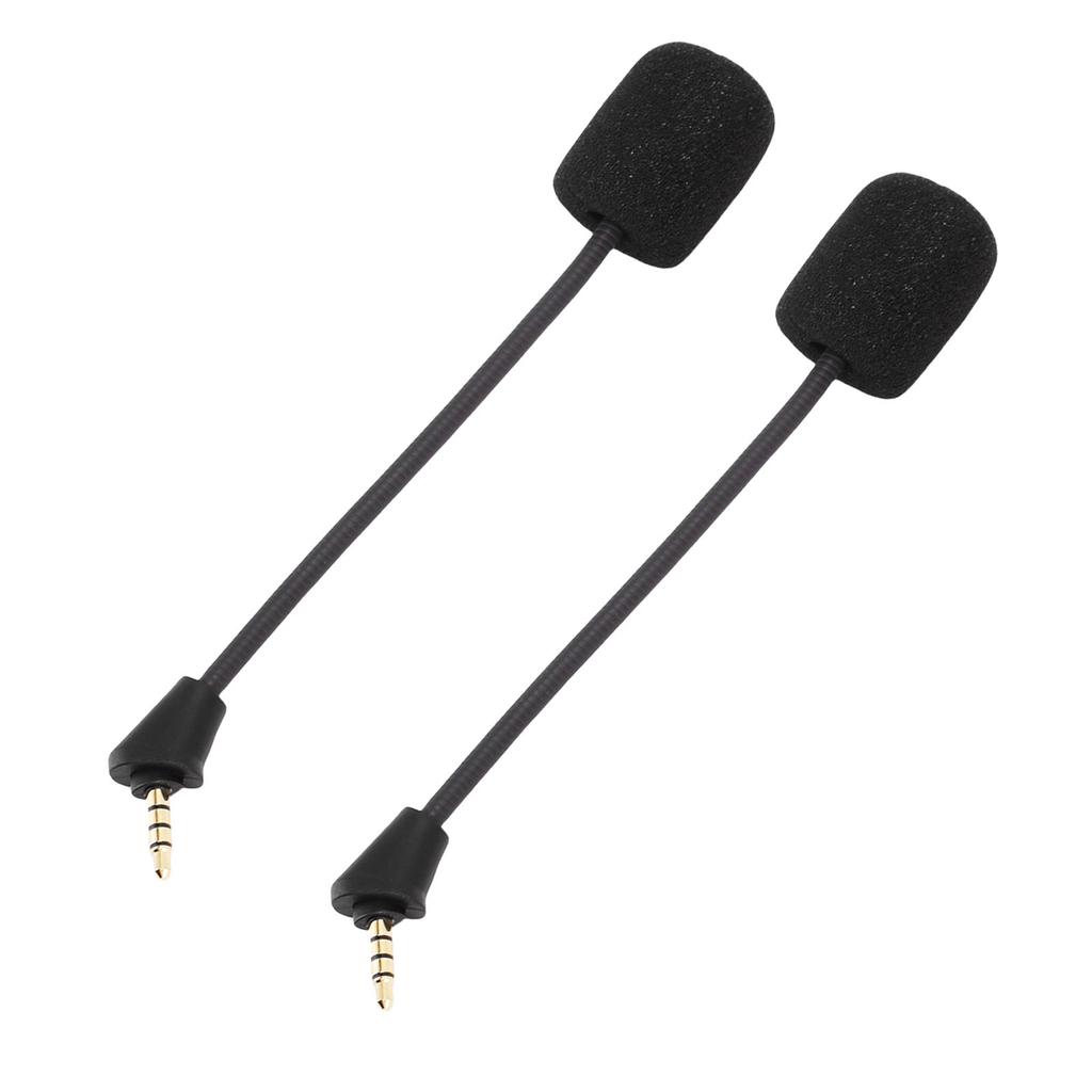 2pcs Microphone Replacement for Kingston HyperX Cloud II Wireless Gaming Headset Noise Cancelling 3.5mm Detachable