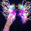 Plastic LED Glow Headband LED Lights Luminous Deer Horn Hair Band Flashing Headband  Children Toys