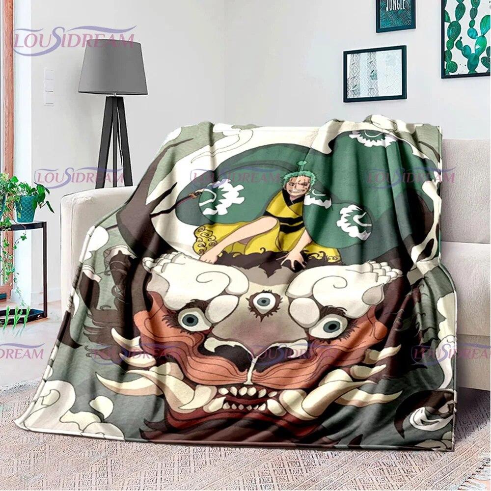 Одеяло с принтом японского поп-аниме, фланелевое постельное белье для дивана, офисное одеяло для пикника, домашний декор, подарок на день рождения