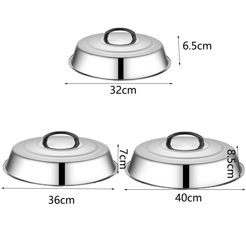 Stainless Steel Dome Pot Lid Heightened Cheese Plate Lid Grill Accessories Pot Cover  Wok