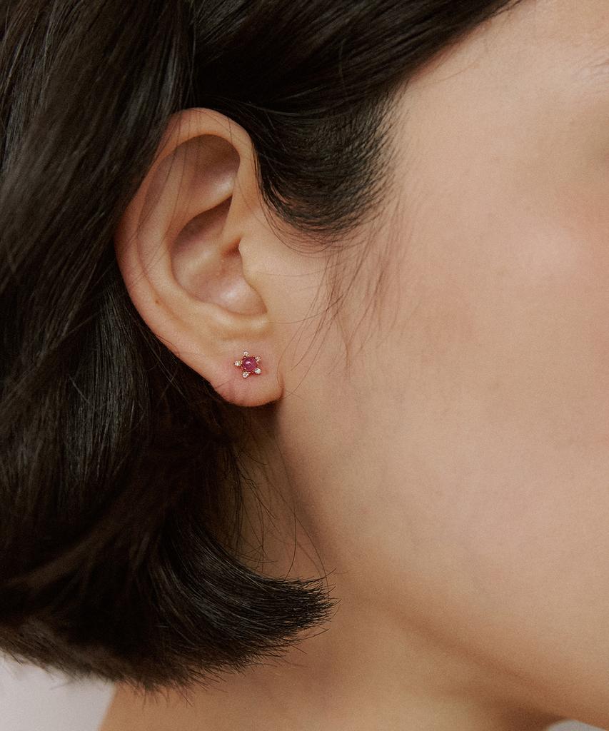 Ordor [14K] Diamond Ruby Earrings