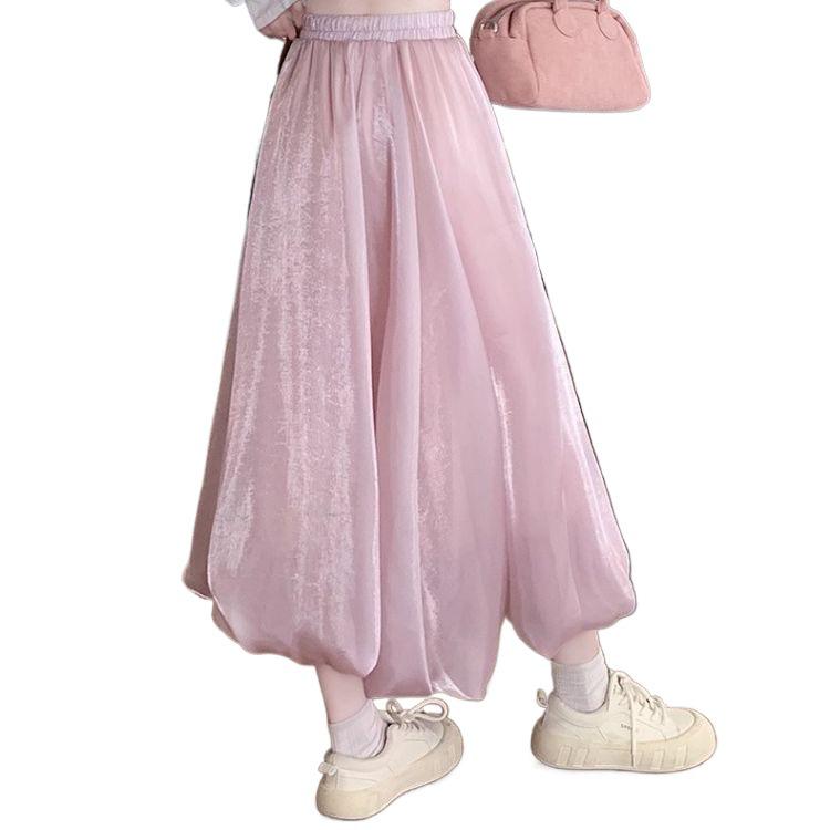 Женская мерцающая розовая А-силуэтная миди-юбка из тюля с дизайном из жемчужных пышных цветов, высокая талия, идеально подходит для весны, лета и осени