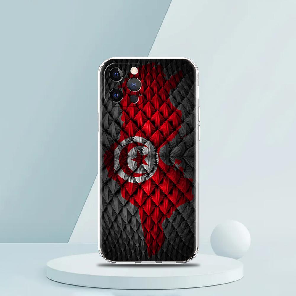 Tunisia Flag Phone Case for iPhone 16 15 14 13 12 Pro Max Transparent Soft for iPhone 11 Pro Max 7 8 Plus XS XR Shell Bags