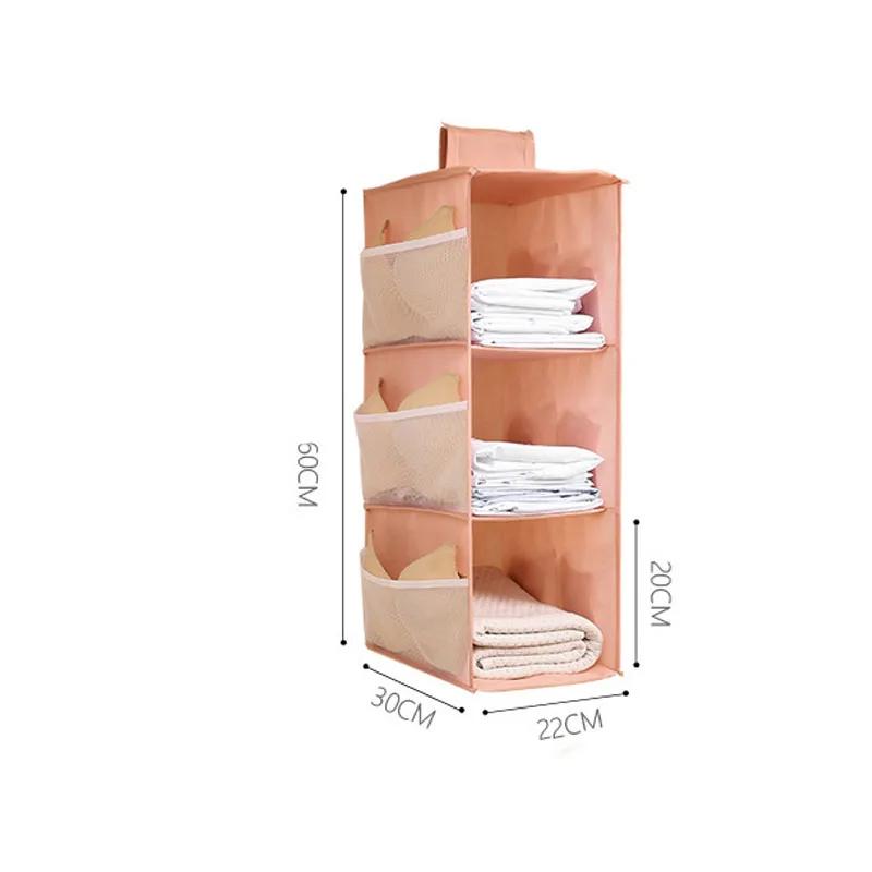 Multi-Layer Hanging Closet Organizer Hanging Bag/Shelf Foldable For Bra Storage Bag Socks Clothes Storage Organizer Hanging Bag