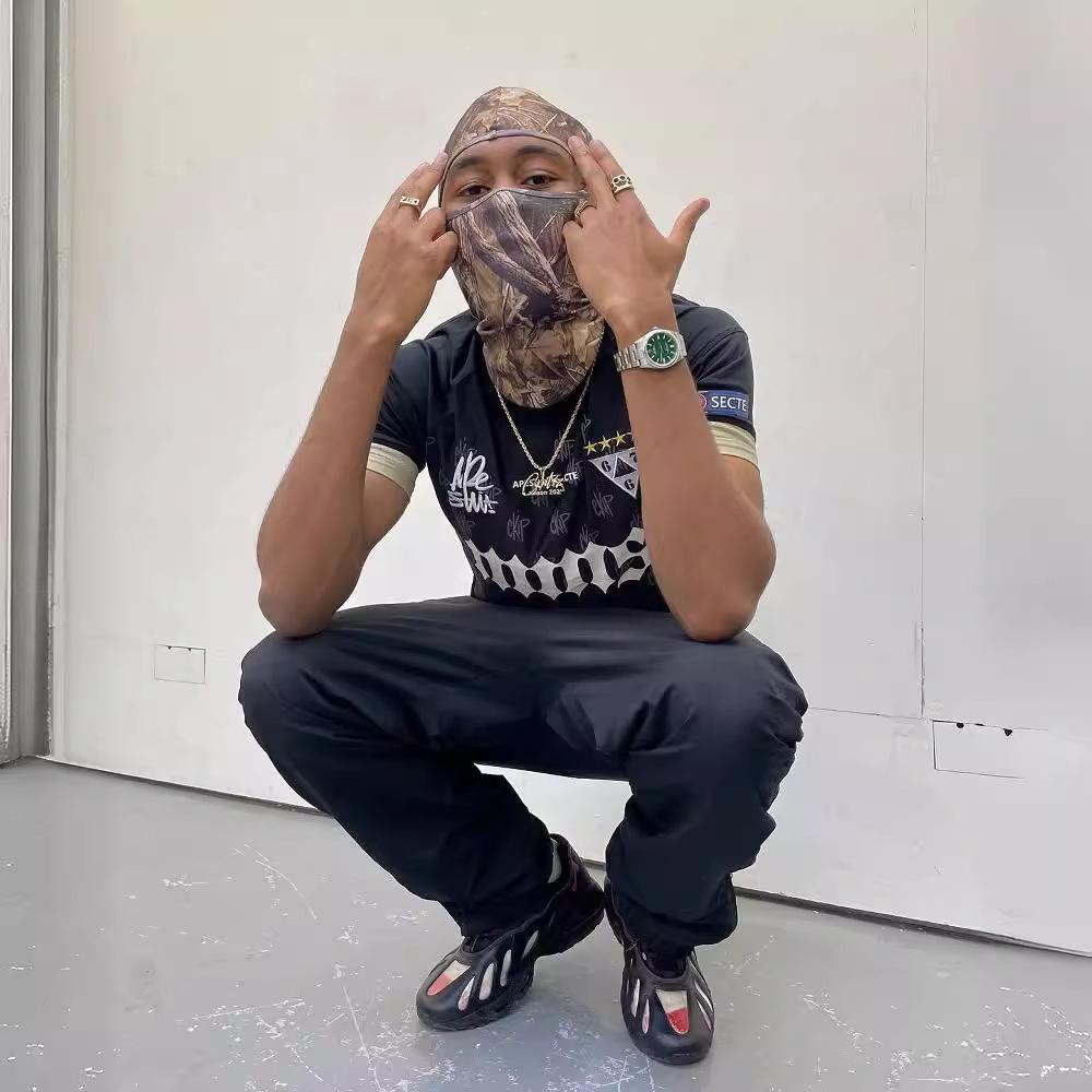 Футболка из джерси с вышивкой Apeshit Hip-Hop Street Fashion