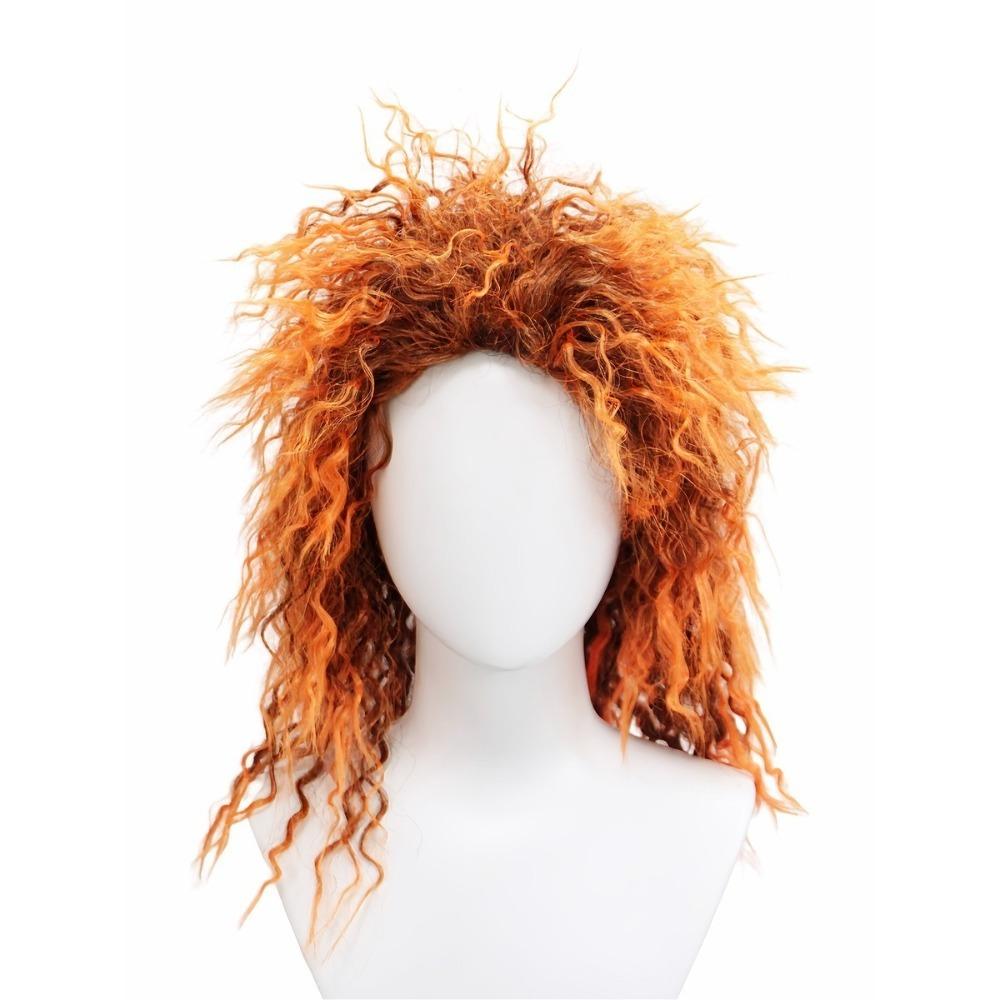 Tangerine/Green Halloween Costume Wig Voluminous Instant Noodle Style Hairpiece Masquerade Ball