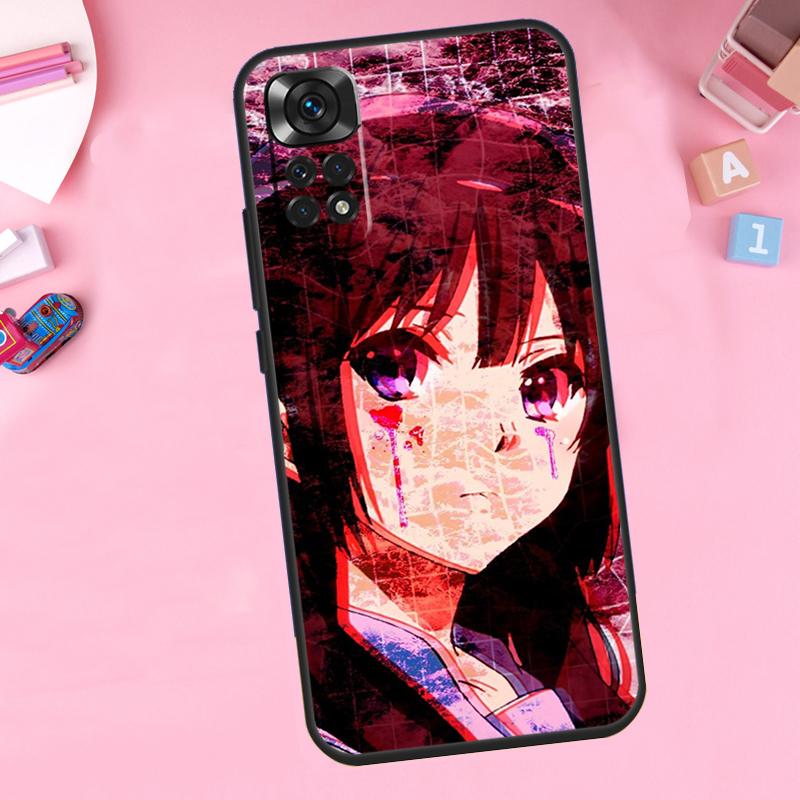 Грустная аниме эстетика Сэмпай Для Xiaomi Redmi Note 14 13 10 11 12 15 Pro Plus Чехол для телефона Для Redmi 15C 13C 12C 10C 14C 15
