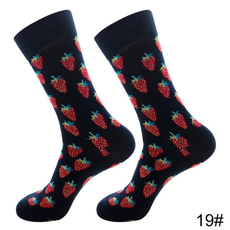 Новые осенне-зимние хлопковые носки для мужчин и женщин, модные трендовые носки, крутые носки с рисунками животных и фруктов