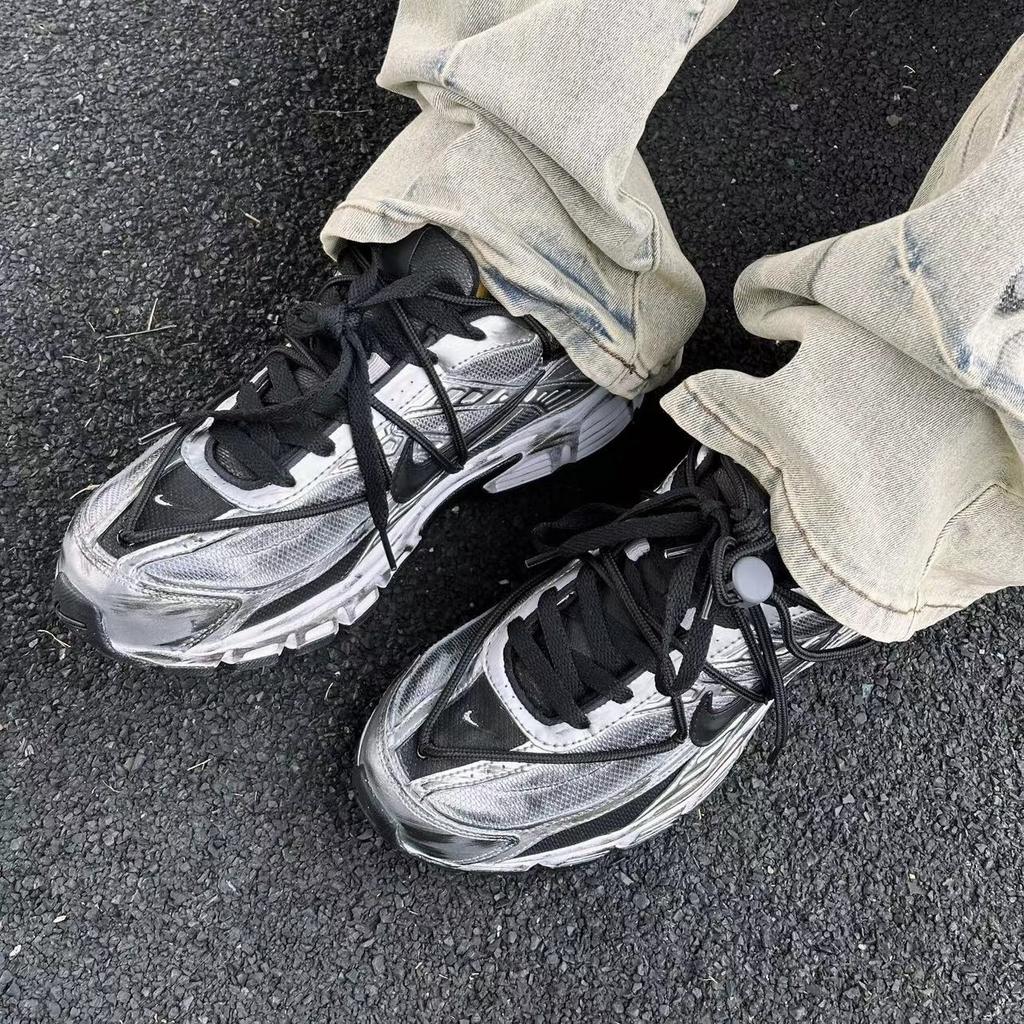 Nike Initiator Тканевые Нескользящие Износостойкие Низкие Беговые Кроссовки Мужские Черный Серебристый 394055-001(Команда162-)