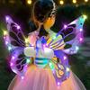 Cute Butterfly Wings Colorful Lights Sound Effects Girl Angel Elf Feathers Electric Back Decoration Girl Lights Moving Toys