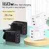 160W USB Charger USB Type C Fast Charging Adapter Quick Charge 3.0 PD Mobile Phone Charger For iPhone Samsung Xiaomi Redmi OPPO