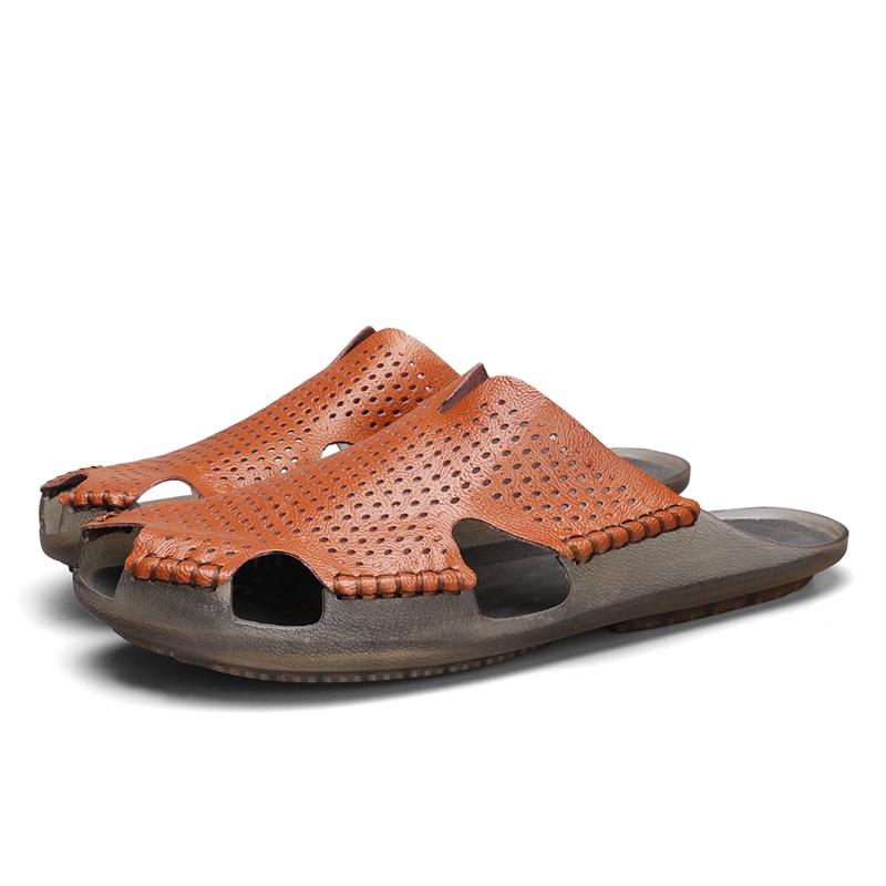 Летние мужские тапочки Удобные и дышащие туфли на плоской подошве Для отдыха на открытом воздухе, пляжа Мужская повседневная обувь для ходьбы Размер плюс 48
