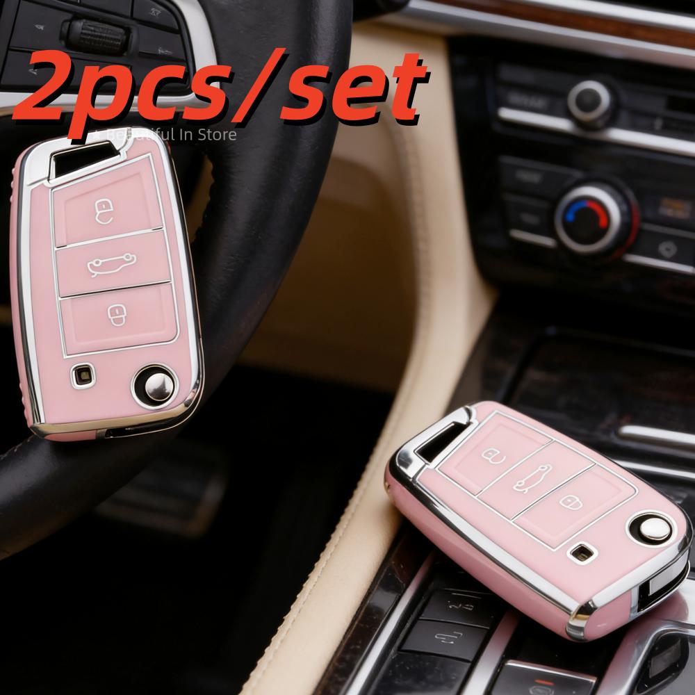 2 шт./лот Чехол для брелока для Skoda Octavia Kodiaq Karoq для Seat Ateca Для VW Volkswagen Golf 7 MK7 Tiguan MK2 SEAT Ateca Leon FR
