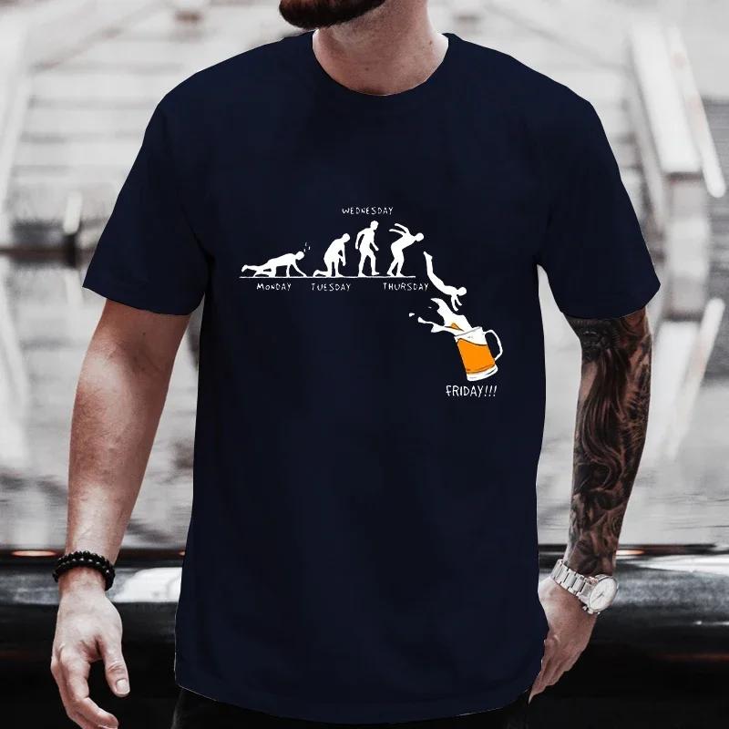 Мужские футболки Friday Beer Funny Graphic Y2k Tops Weekend Drinking Day Party Tees Plus Size Matching Shirts Outfit Streetwear