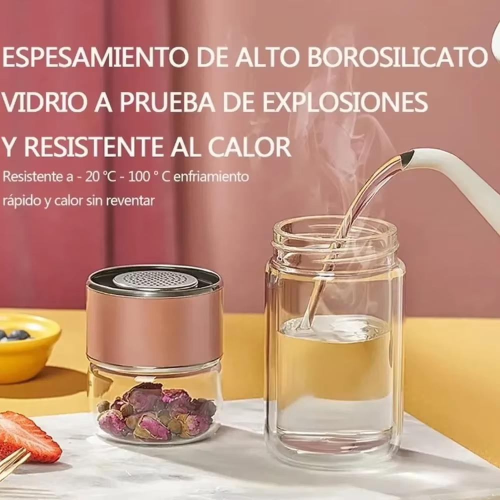 300ML Tea Water Bottle High Borosilicate Glass Double Layer Tea Water Cup Infuser Tumbler Drinkware Water Bottle With Tea Filter