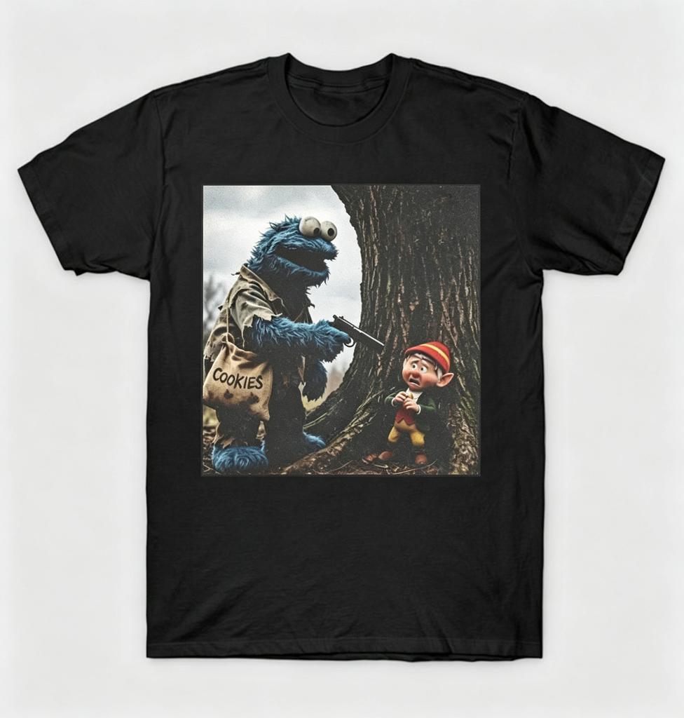 Give Me All Cookies Tee, Cursed Edgy Meme Parody Crew Neck T-Shirt