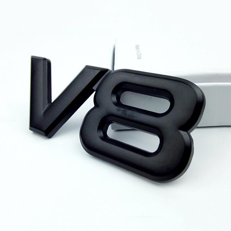 3D Черная хромированная металлическая эмблема V8 для автомобильного крыла, наклейка на багажник, аксессуары V8