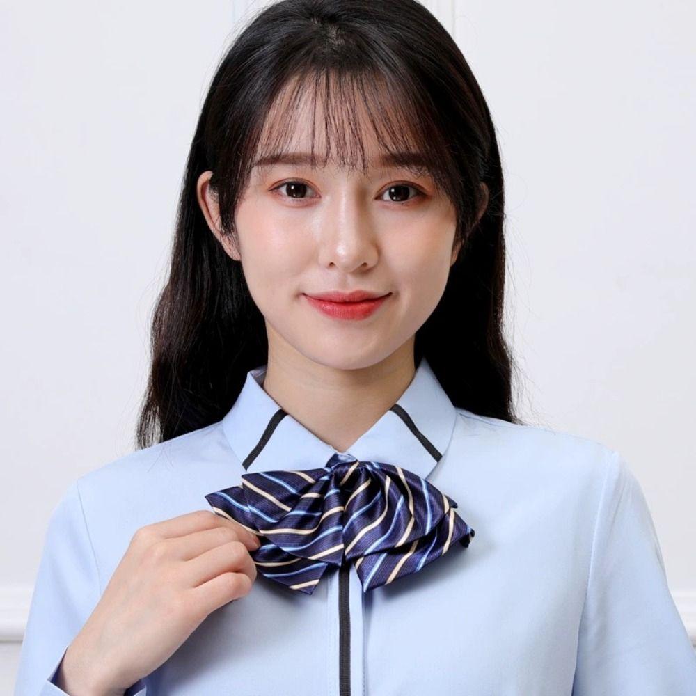 Double Layer Airline Stewardess Necktie Korean Style School Students Neckties Shirt