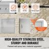 VEVOR BBQ Access Door, 355x508 mm Single Outdoor Kitchen Door, Stainless Steel Flush Mount Door, Wall Vertical Door with Handle, for BBQ Island