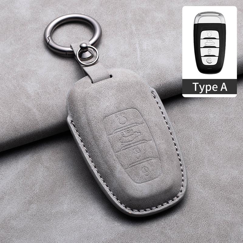 New Sheepskin Car Key Case Cover Protector Shell For FAW Hongqi H9 H7 H5 HS5 HS7 HS5 H7 H5 HS7 Smart Remote Keychain Accessories
